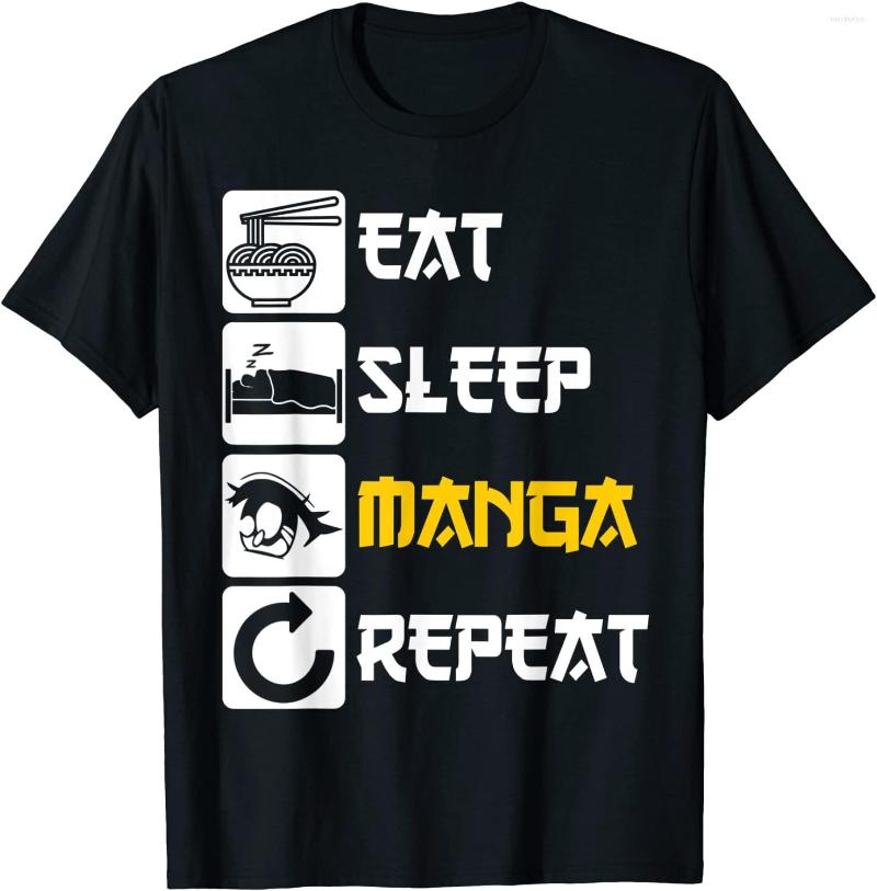 

Men's T Shirts Eat Sleep Manga Repeat Anime Japan Saying Cosplay T-Shirt, Black