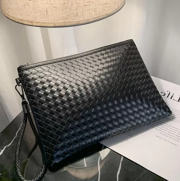 

Factory wholesale men handbag fashion hand-woven clutch bag bag large woven leather business package trend leathers storage wallet, Multi
