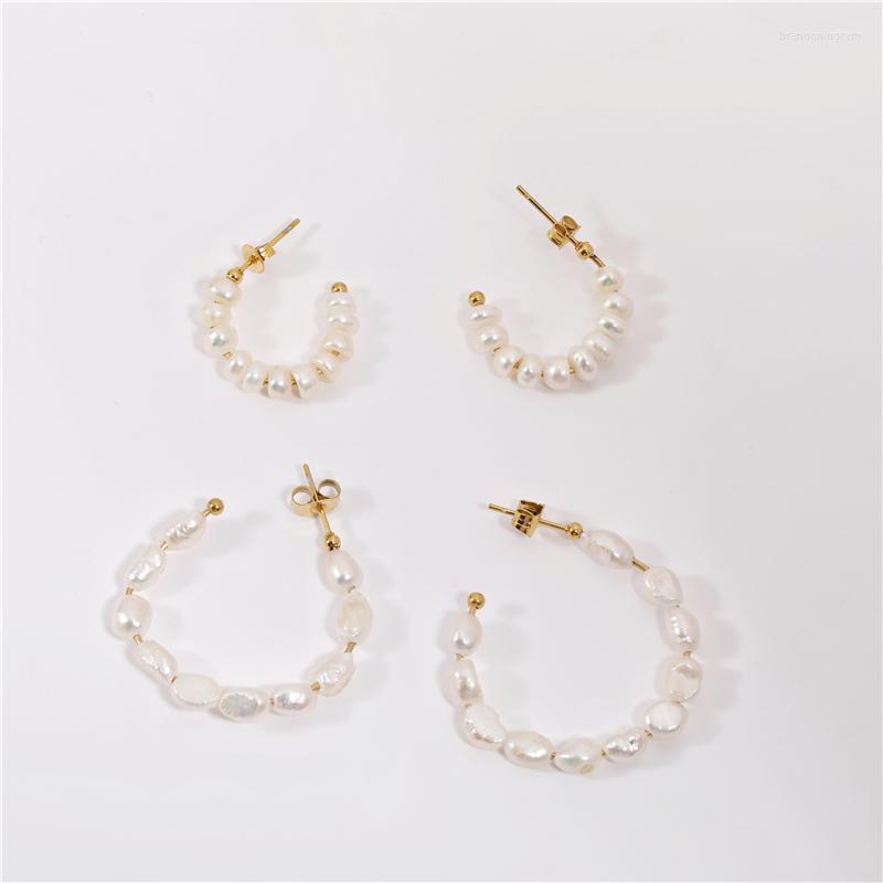 

Hoop Earrings Joolim High End PVD Plated Freshwater Pearl Rice Beads Earring Drop Supplier