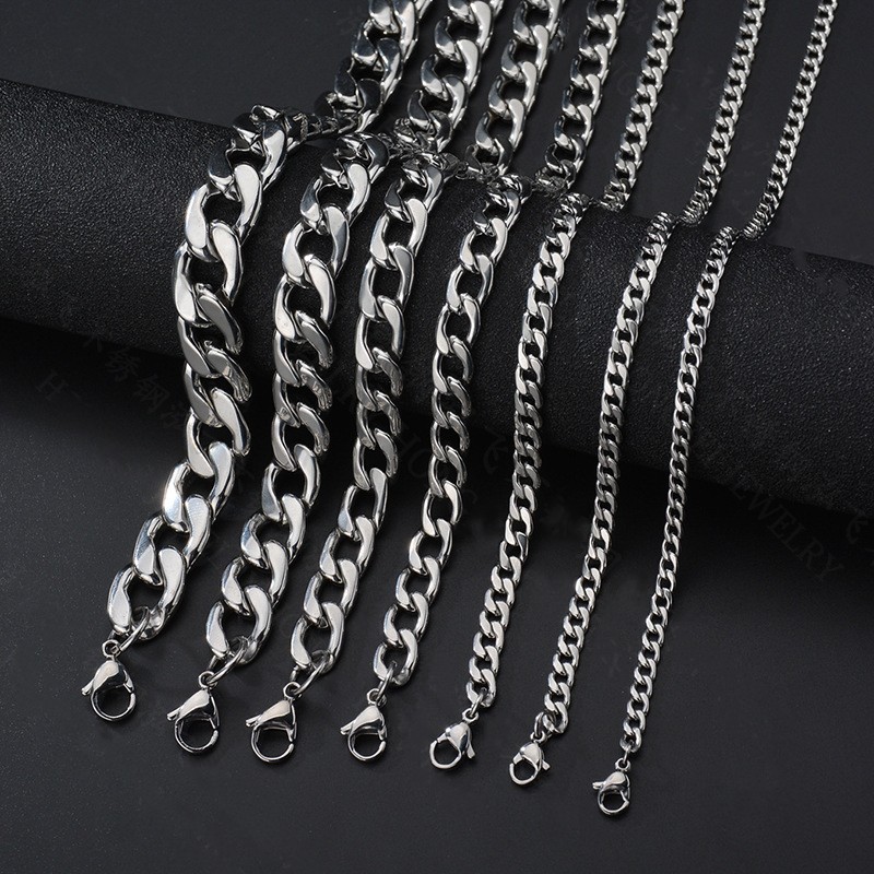

cuban chain men designer necklace womens necklaces designers for women mens chains jewelry pendant man custom silver plated pendants width 3.5mm 4.5mm 5mm 7.5mm 11.5mm