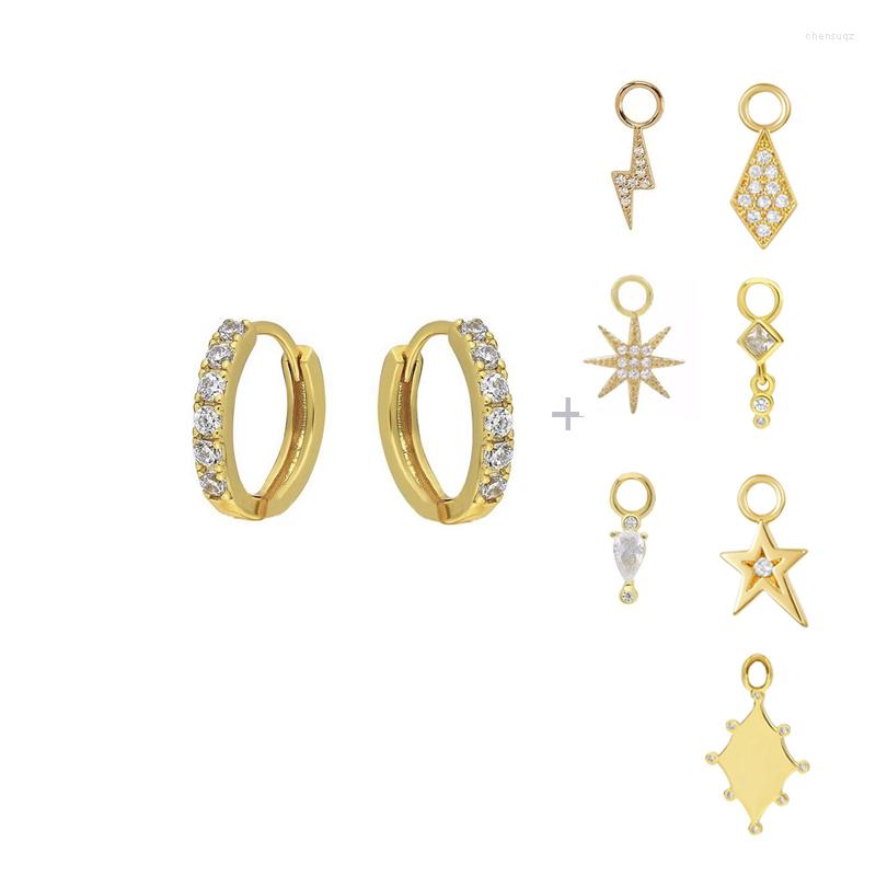 

Hoop Earrings Gold Silver Filled For Women Girls CZ Zircon Different Types Star Circle Huggie Earring Jewelry Wholesale