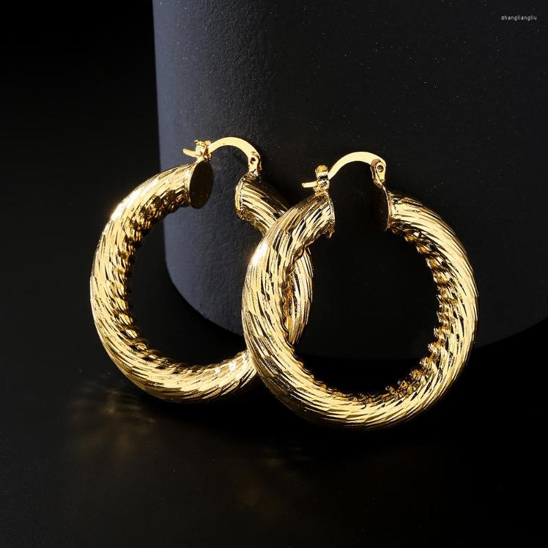 

Hoop Earrings European And American Selling Fashion Simple Round Copper Plated 18K Gold High-end Women