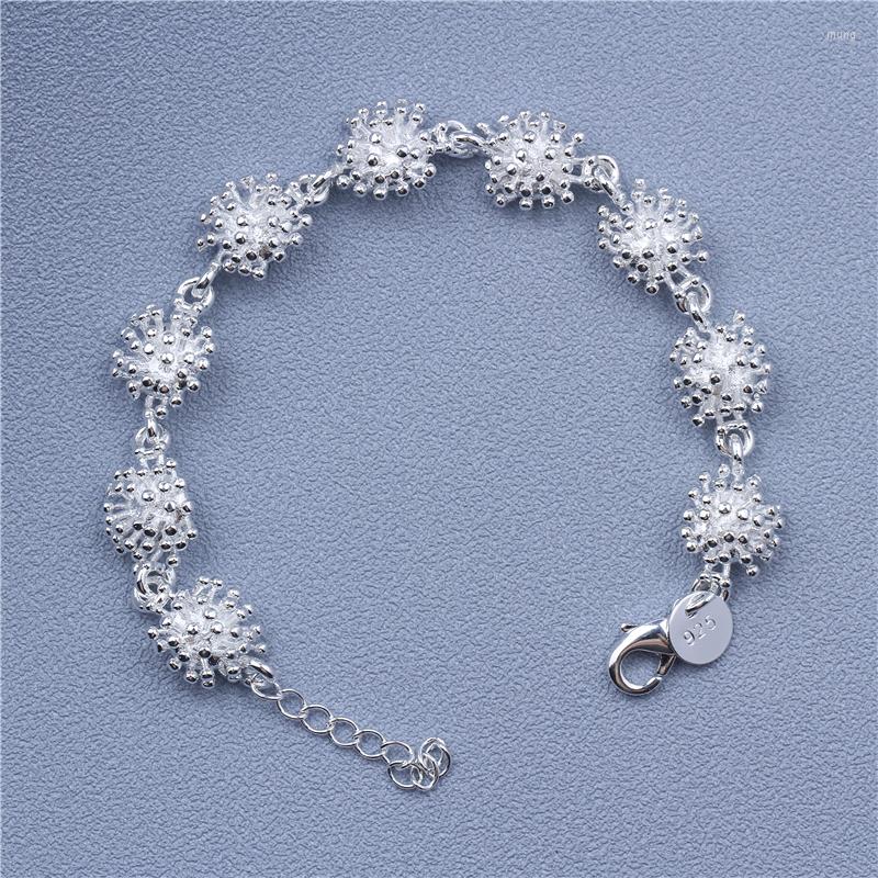 

Link Bracelets Flower Color Bracelet Toggle Clasps Jewelry For Women Girls Hand Chain 19CM Summer Accessories