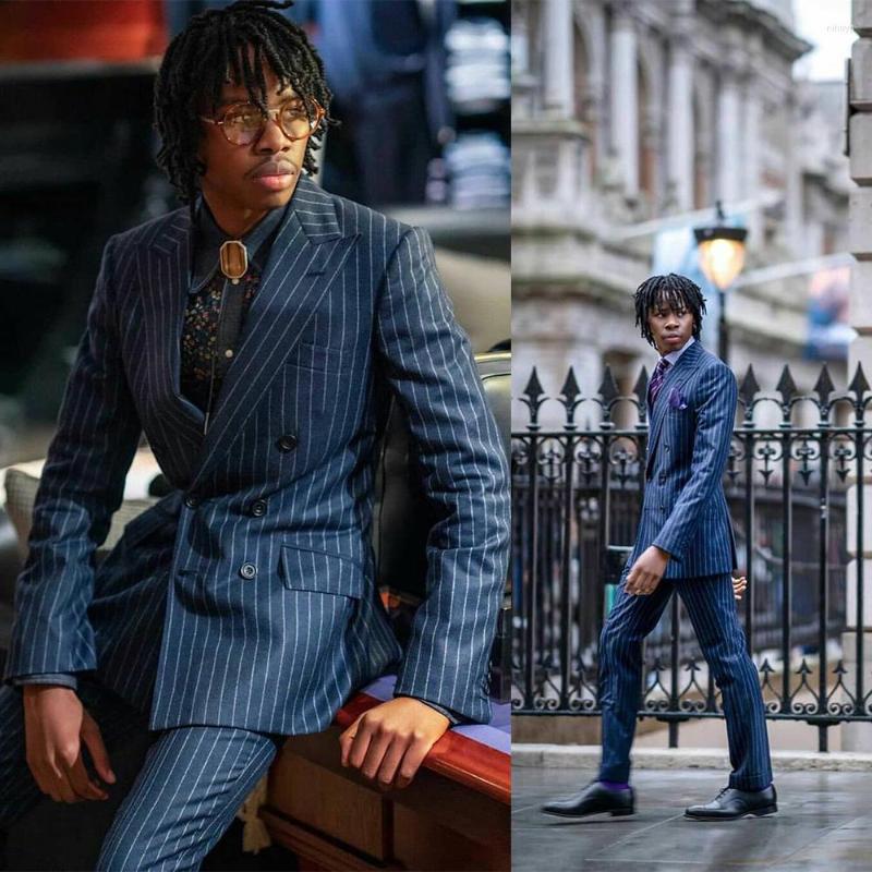 

Men's Suits Smart Casual Mens Slim Fit Striped Prom Tuxedos Classic Business Jacket Wedding Party Coat 2 Piece, Black