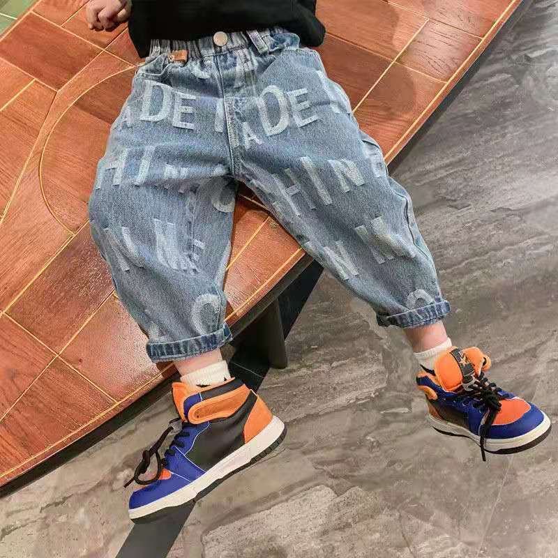 

Trousers toddler Boys Casual Jeans spring Autumn Denim Pants for Kids boy Children Loose Clothing 6 8 10 12 years 221207, Blue