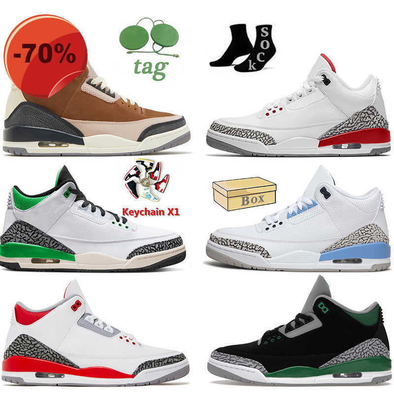 

High shoes 2023 Jumpman 3 Women Men New Quality basketball shoes 3S Luck green Pine Green UNC Katrina Fire Red Desert Elephant Black Gold Cool Grey, C37 black gold 40-47