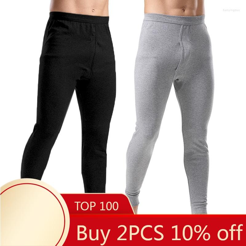 

Men's Thermal Underwear Men Long Johns Loose Winter Warm Thermo Mens Leggings Pants Underpants Homme, Black