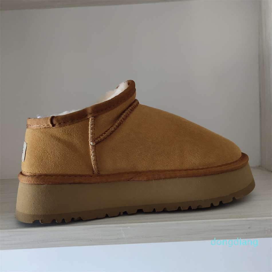 

Boots 2023 Women Classic Short Ultra Mini Winter Platform Real Cow Leather U Snow Boots Ladies Thick Wool Warm Slipon Shoes Slippers, With logo 12