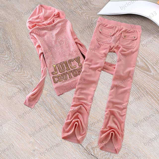 

Juicy Tracksuit Womens Two Piece Pant Brand Juicy Tracksuits Gold Dust Lettering Logo Printing Long Sleeve Hooded Tops Fold Wide Leg Loose Pants Women Clothes