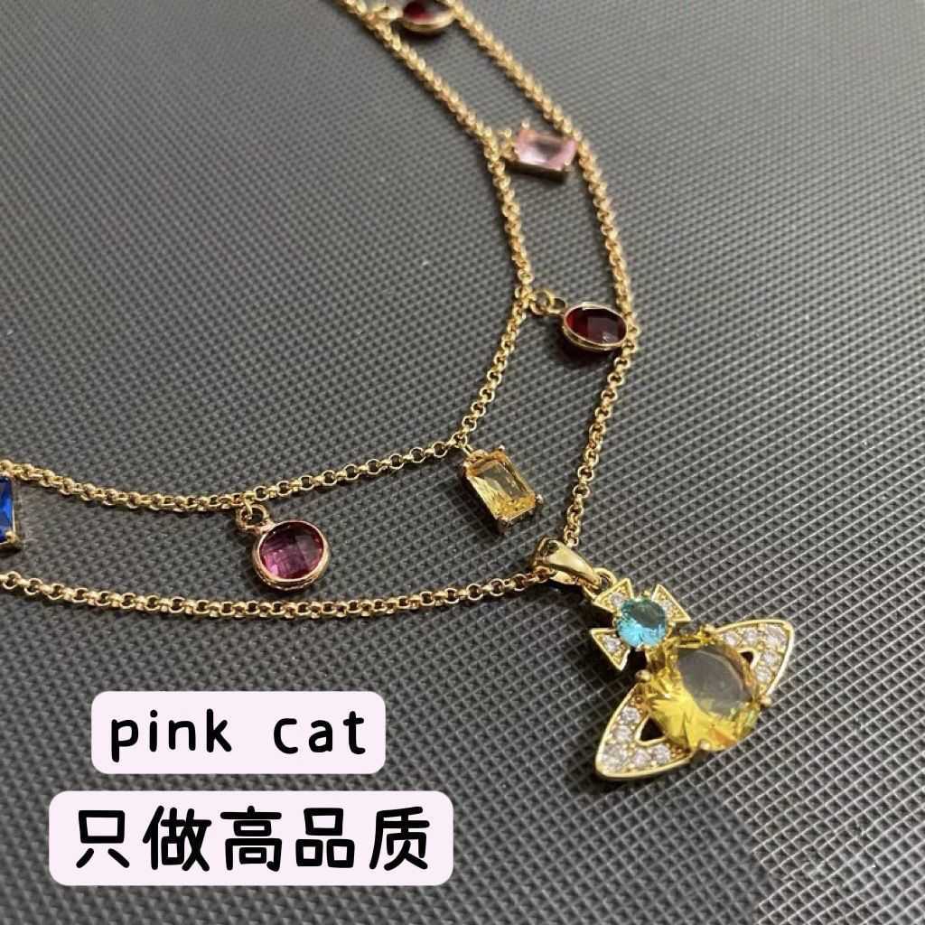 

Designer vivina necklace beautiful Empress Saturn Necklace collarbone chain