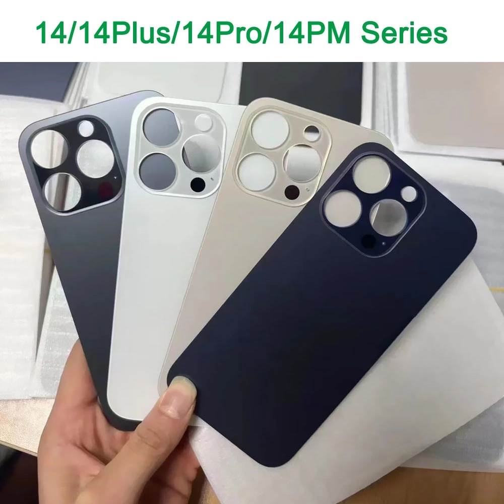 

OEM Big Hole Back Glass Housings For iPhone 14 i14Pro Max 8Plus X XR XS 11 12 13 Battery Rear Cover Housing with sticker