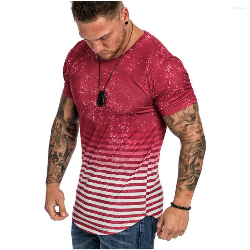 

Men's T Shirts T-shirt Spring And Summer Digital Printing 3D Gradient Casual Short Sleeve, Gray