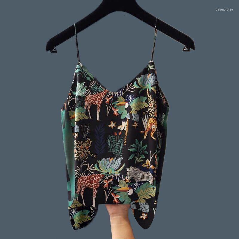 

Women' Tanks India Folk Women Camis Sexy Vintage Printed Slim Elegant Black Female Pull Outwear Tops Tees Oversized 4XL