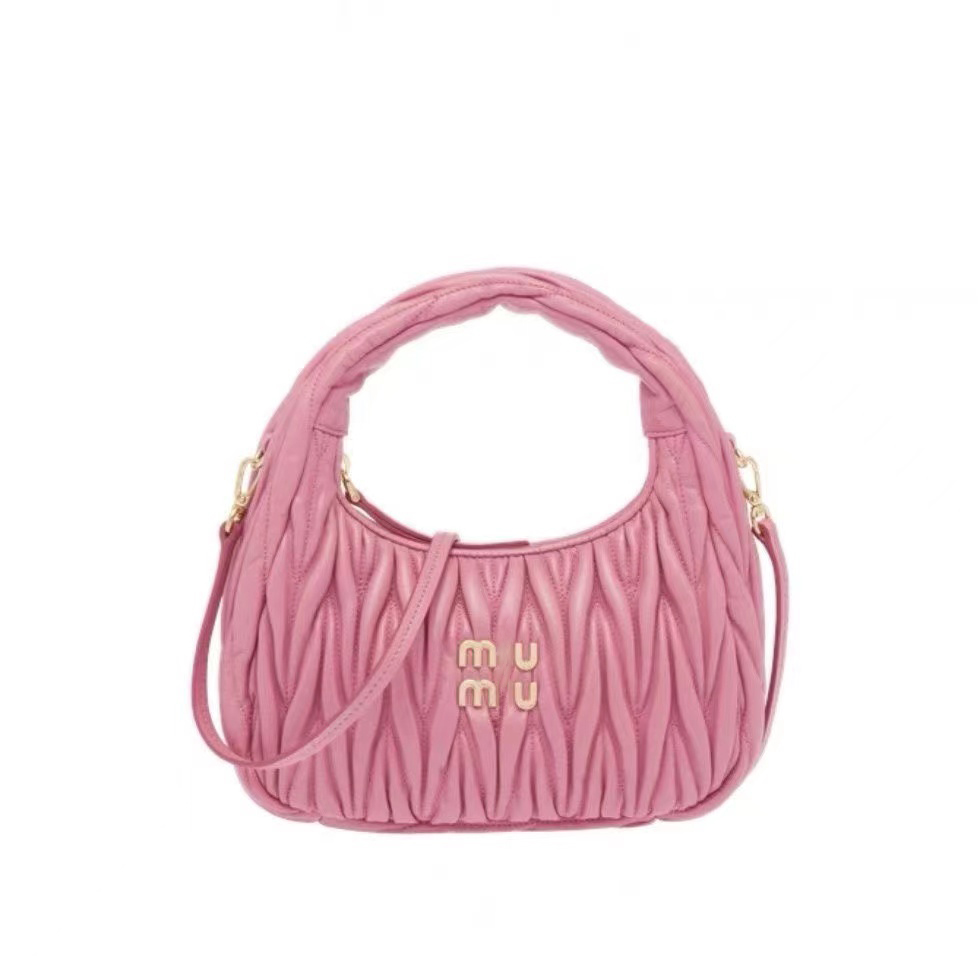 

Wander Matelasse Miu underarm Miui bag Women's mens Designer purses Cleo tote hobo handbag Luxury with shoulder strap clutch Genuine Leather, Black