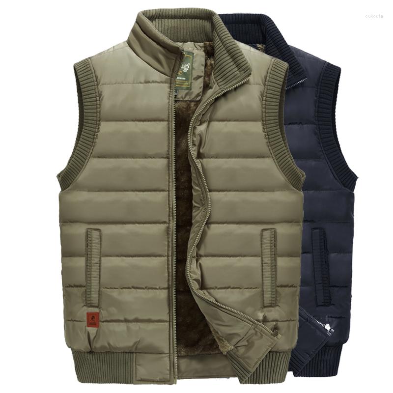 

Men's Vests 2022 Winter Fleece Thick Warm Vest Men Casual Outwear Sleeveless Jacket Male Waistcoat Tactical Army Pocket Large Size 5XL, Black