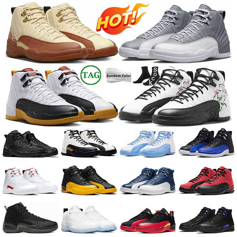 

OG 12 Men Basketball Shoes 12s Jumpman Sneakers Muslin Floral Stealth Black Taxi mens sport trainers, Dark concord