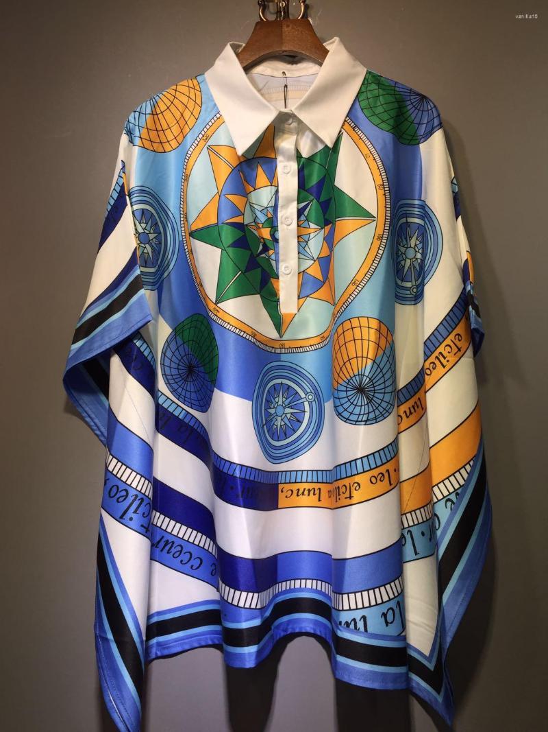 

Women's Blouses European And American Style Loose Thin Square Neck Bat Sleeve Printed Shirt Elegant Lady Temperament Top, See chart