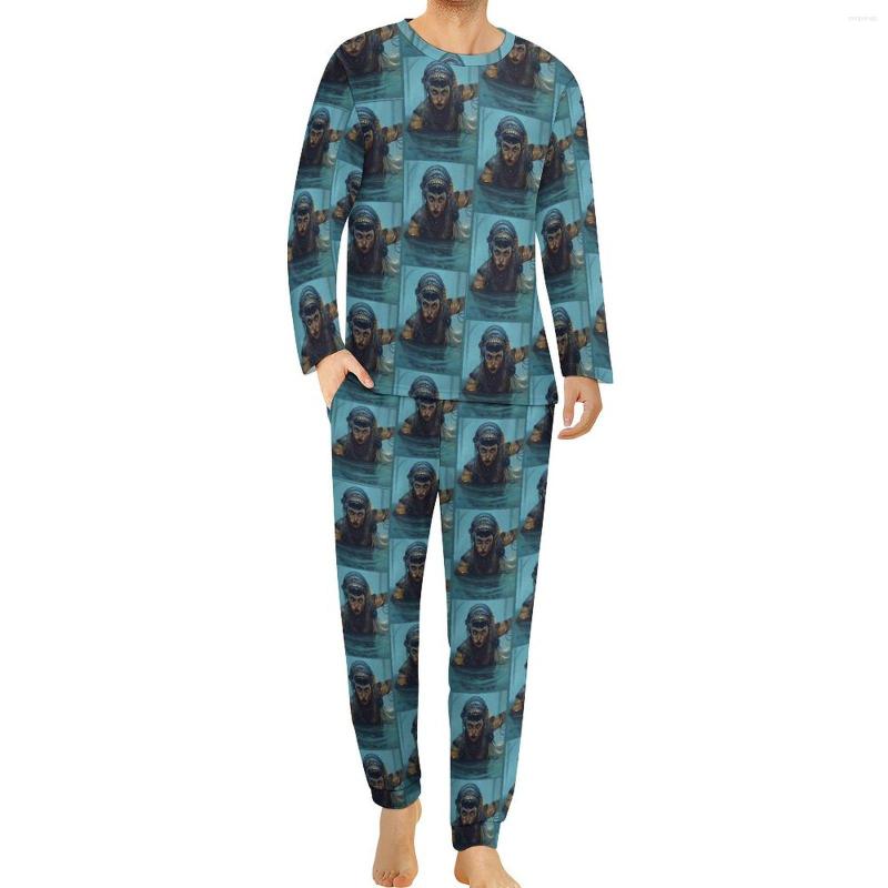 

Men' Sleepwear Robots Jibaro Pajamas Long Sleeve Love Death 2 Pieces Night Pajama Sets Spring Man Graphic Retro Oversized, Style-9