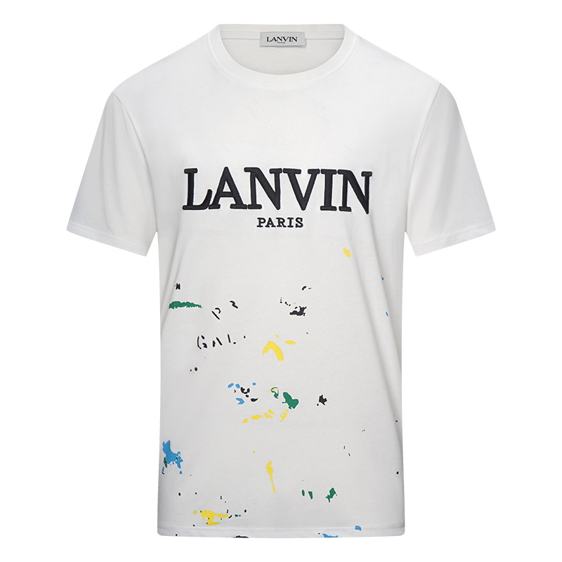 

Lanvin Luxury Designer Mens T Shirt High Street Letter Print Tees Fashion T shirts Summer Tops Size S- 01, White