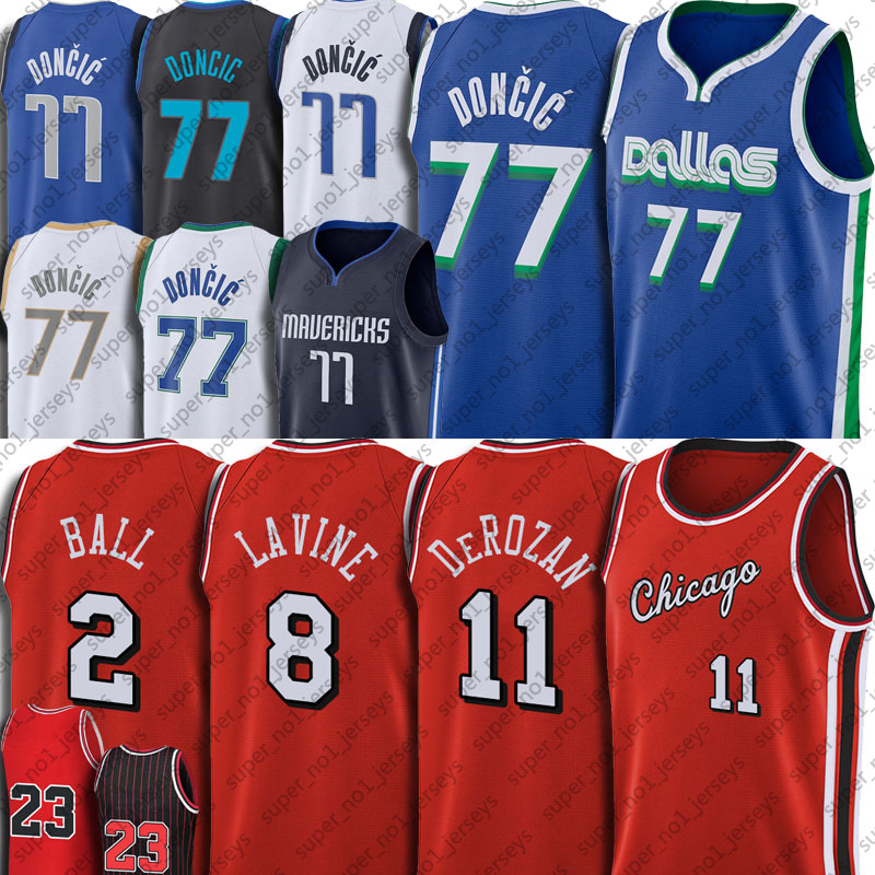 

Chicagos Bull basketball jerseys DeMar DeRozan Zach LaVine Lonzo Ball Dalla Maverick basketball jerseys Luka 77 41 Doncic Dirk Nowitzki xcb4, Choose blue number