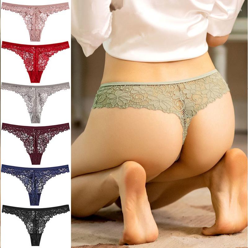 

Women's Panties 3 Pcs Sexy Lace Women Briefs Underwear Hollow Breathable G-String Low-Rise Pure Cotton Crotch Ladies Knickers Lingerie, 3pcs pink