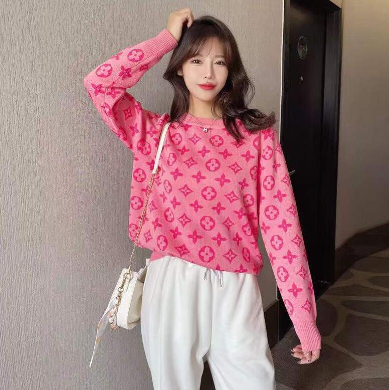 

Women's Sweaters Luxury Brand CROW Neck Knitted Cardigans Sweater Pink Designer Sweater