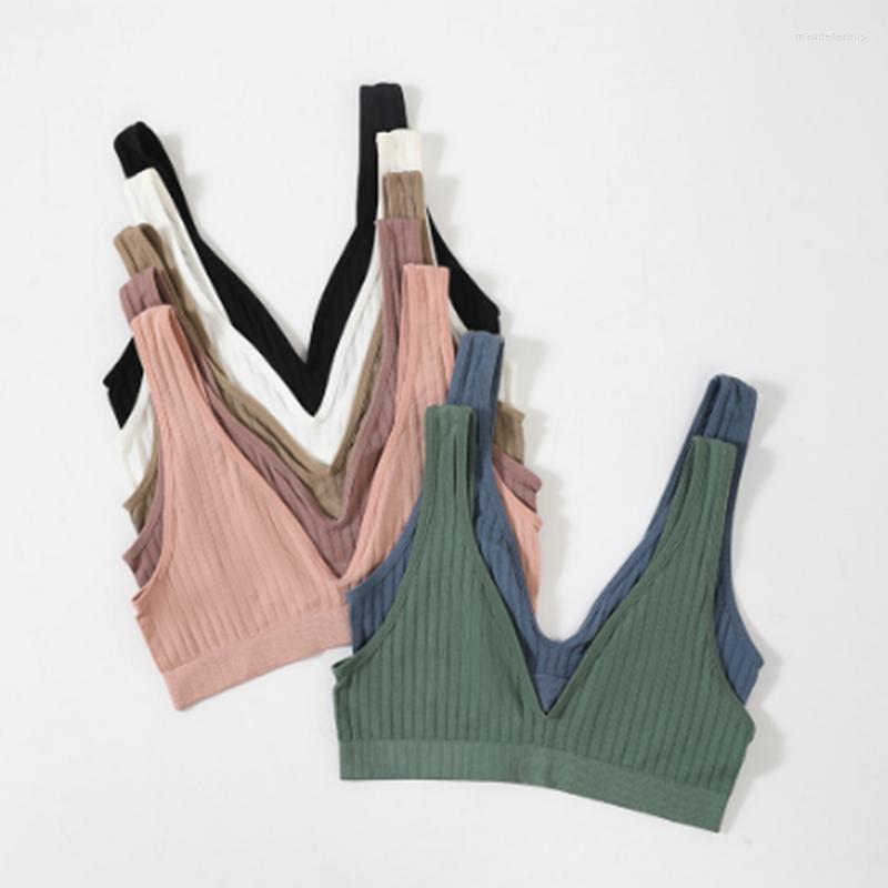 

Bras Cross Border French Deep V Large Bra Bottomed Vest Women's Sexy Sports Yoga Chest Wrapped Traceless Back Underwear, Black