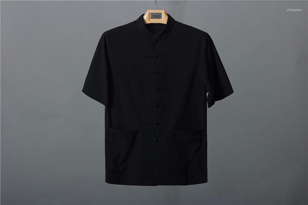 

Men's Casual Shirts Fashion Trends Navy Blue Chinese Men's Cotton Classic Shirt Handmade Button Tang Suit Size  L XL XXL XXXL, Beige