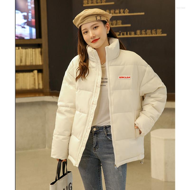 

Women's Down Women White Jacket Stand Collar Korean Fashion Duck Waterproof Thickening Warm Feather Female Puffer Winter Outwear, Beige