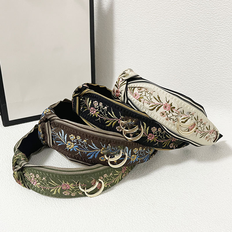

Designer's Hair Hoop Fashion Classic Hair Accessories Korean National Style Embroidery Hairpin Vintage Letter G Wide Brim Headband Headwear Lovers Gifts, Green