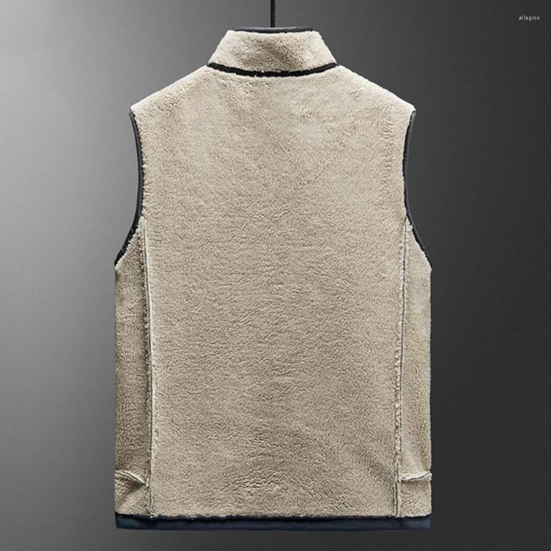 

Men's Vests Stylish Men Winter Vest Sleeveless Zipper Waistcoat Big Pockets Casual For Daily Wear, Black