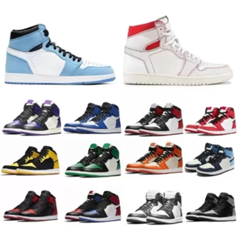 

Nik Men Basketball OG mid Shoes air jordons 1 1s Dark Marina Blue Mocha University Bred Patent 4s Thunder Cat Fire White Oreo Cactus Jack Women Outdoor Sports sneakers, 27