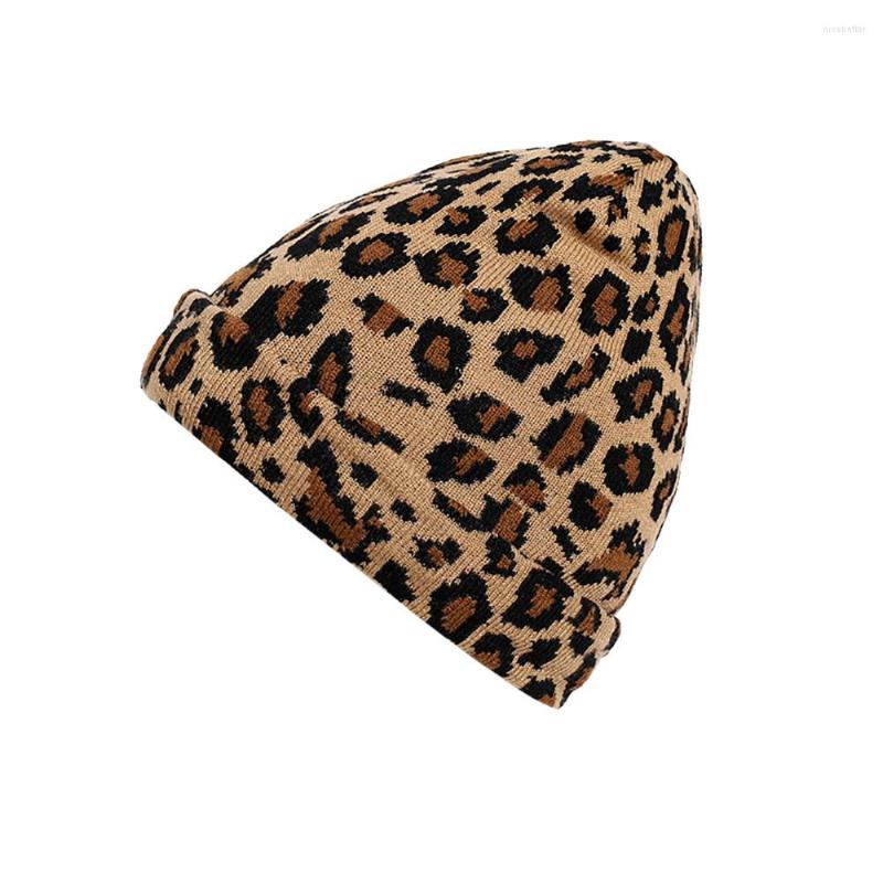 

Beanies Adult Women Men Winter Leopard Crochet Hat Knit Warm Cap