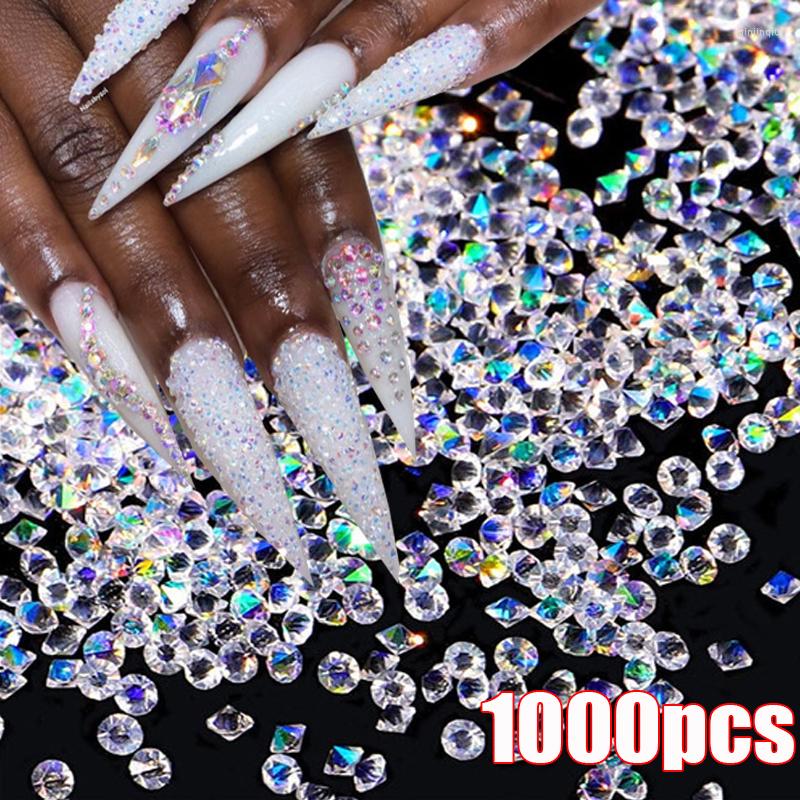 

Nail Art Decorations 1000Pcs/Pack AB Flatback Rhinestone Crystal 1.2mm 3D Micro Glass DIY Gems Glitter Manicure Nails Mini Beads