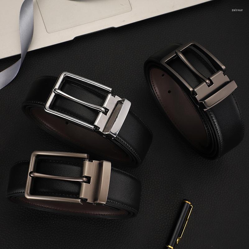 

Belts For Men Metal Pin Buckle Men's Belt Genuine Leather Cowhide Jeans Strap Business Work, Black