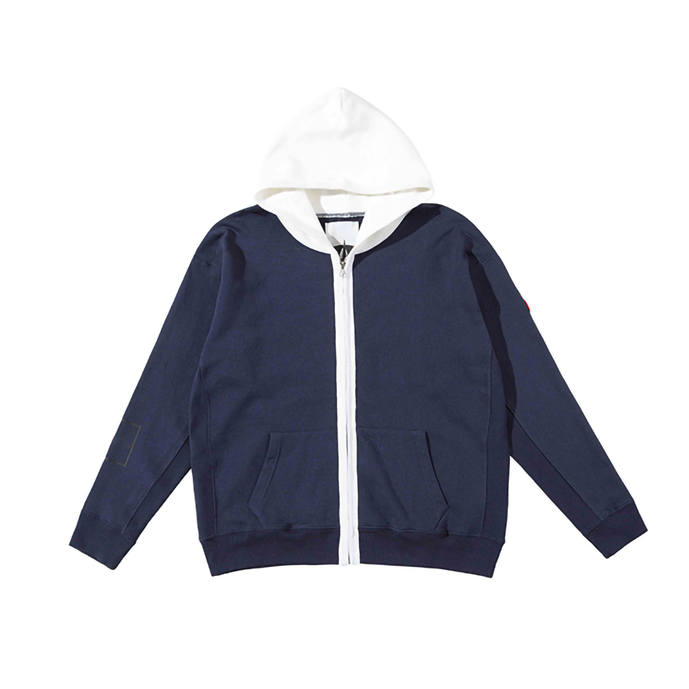 

22FW Japanese Classic Splicing Zipper Jacket Hoodies Men' Women Autumn Winter Vintage Cardigan Sweater Street Fashion Casual Hooded Sweatshirt TJMJYWWT46, Blue