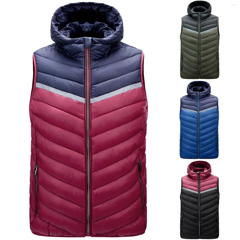 

Men's Vests Men Jacket Vintage Autumn Winter Fashion Stand Collar Waistcoat Vest With Zipper Pockets Top Male Sleeveless Coat, Army green