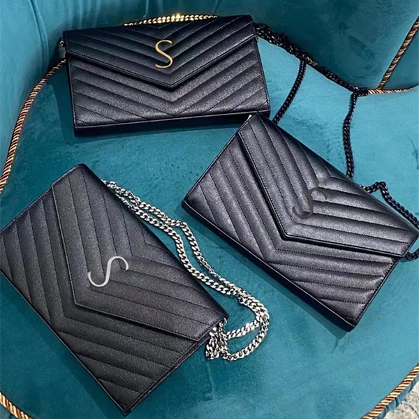 

Designer envelope woc Bag Luxury Women's mens Purses vintage Genuine Leather square handbag Crossbody tote metal chain sign Evening Shoulder caviar Bags, Khaki gold