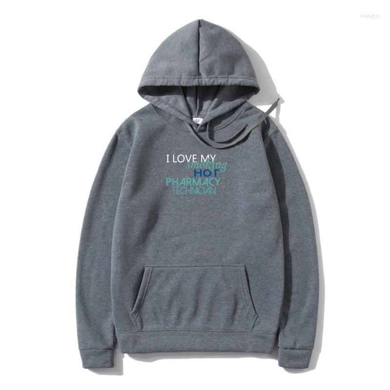 

Men's Hoodies Pharmacy Technician Outerwear-I Love My Smoking Ho Men Sweatshir Trendy Outerwear Cool Hoodie, Dark grey