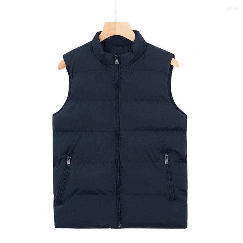 

Men's Vests Men Winter Vest Trendy Plus Size Cotton Waistcoat Pockets, Black