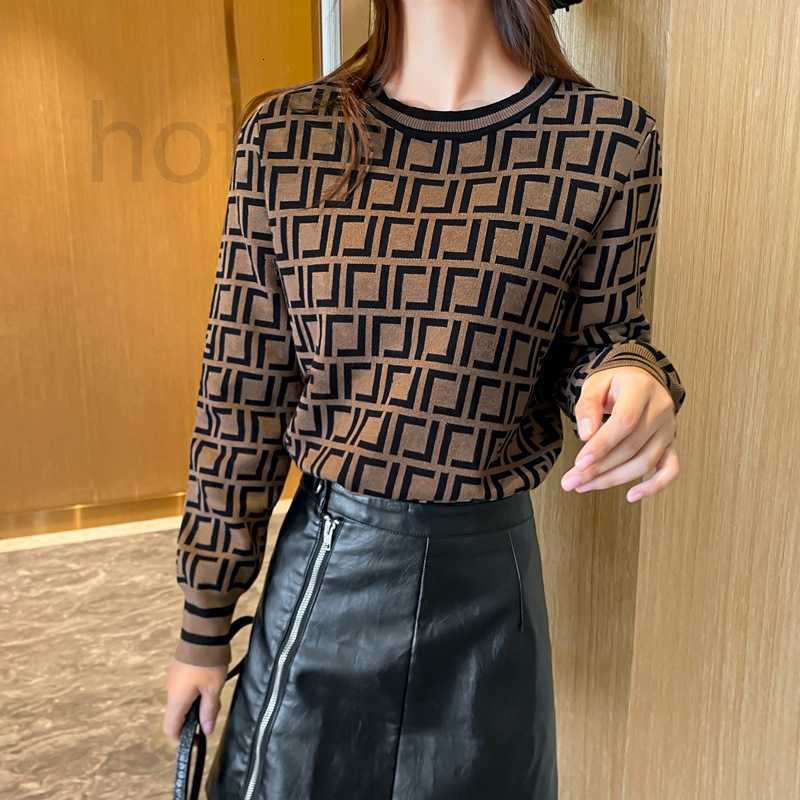 

Women' Sweaters Designer Autumn and Winter 2022 New Letter Round Neck Pullover Long Sleeve Sweater Style Temperament T-Shirt Women 4P0Q, Brown