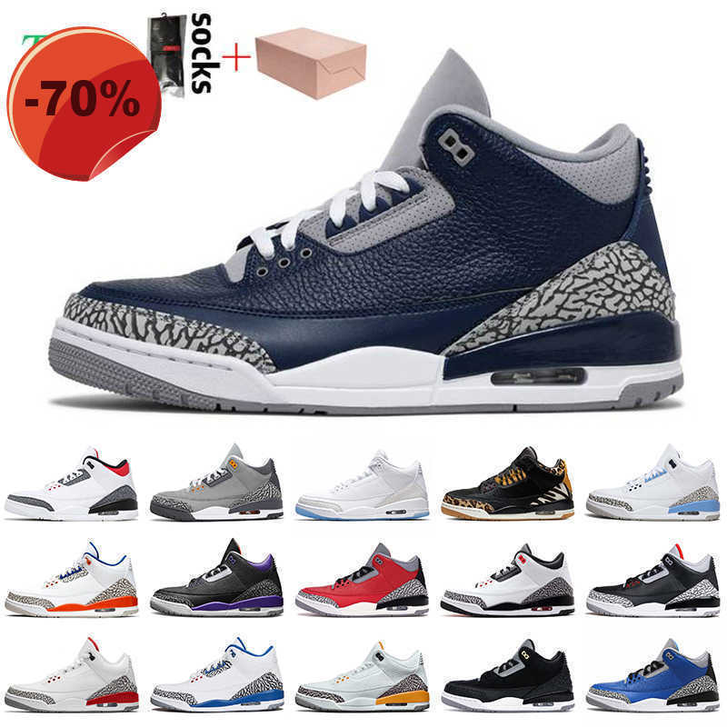 

High shoes Basketball Shoes Jth Trainers Sneakers Retro Unc Laser Orange Cool Grey Court Purple New With Box Georgetown 2021 Jumpman 3 3S Mens, Item7 varsity royal 40-47