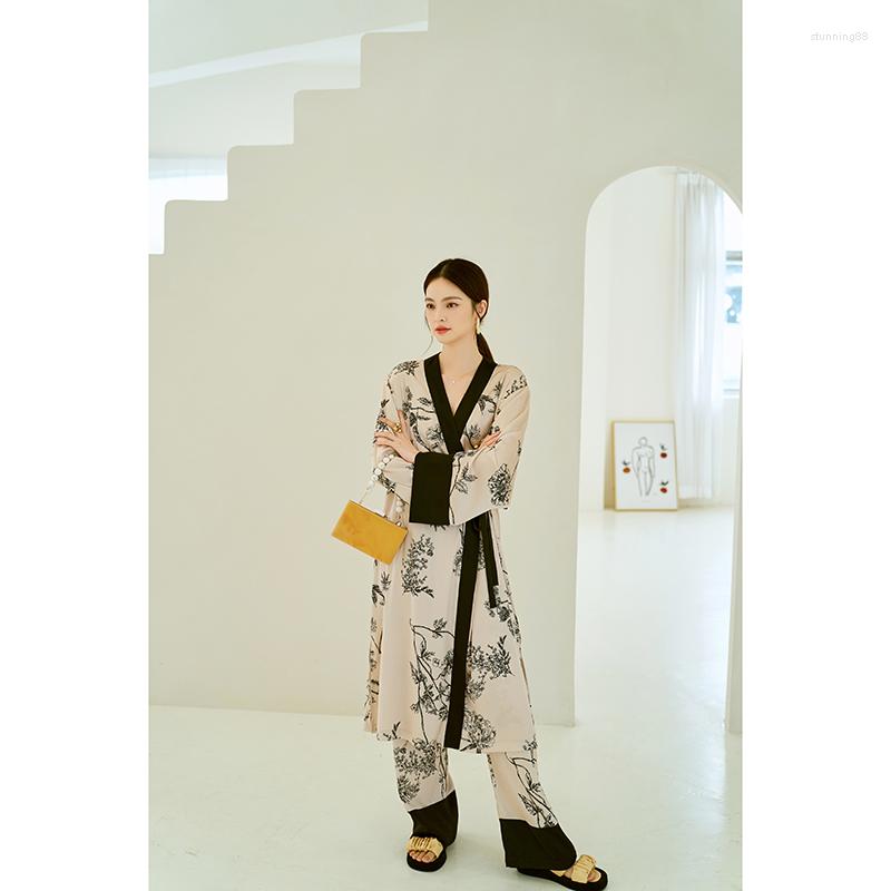 

Women's Sleepwear Original Robes For Women Ice Silk Nightgown Female Autumn Morning Robe Bathrobe 2022 Two-piece Set Home Kimono, Picture