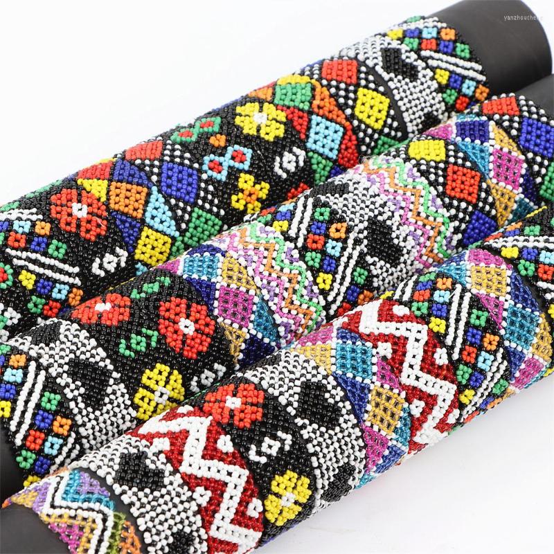 

Bangle 10/20Pcs/Lot Fashion Ethnic Retro Bracelet For Women Men Woven Elastic Wide Colorful Jewelry Party Gifts