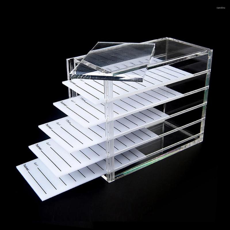 

False Eyelashes 5 Layers Eyelash Storage Box Acrylic Lash Holder Pallet Individual Volume Extension Glue Display Stand Makeup Tool