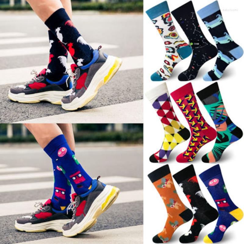 

Men's Socks THEFOUND Arrival 2022 Men Women Happy Print Funny Cotton Long Crew