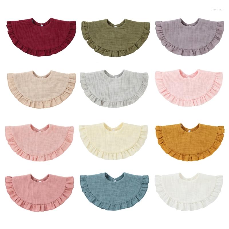 

Hair Accessories Baby Bib For Boy Girl Breathable Cotton Drooling Burp Cloth With 2-Stage Snap Button Infant Teething Feeding Bandana, White