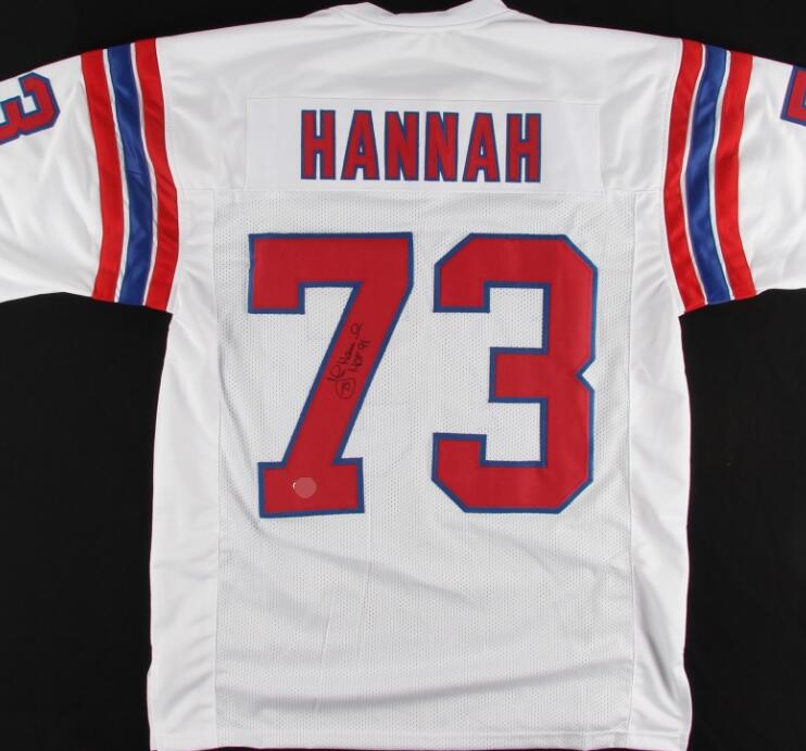 

John Hannah Signed Autograph signatured Autographed auto jersey shirts, Brown