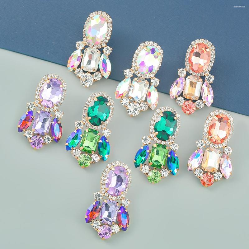 

Dangle Earrings DOINGPRO 2022 Trend Metal Glass Rhinestone Geometric Family Party Simple Jewelry Women's