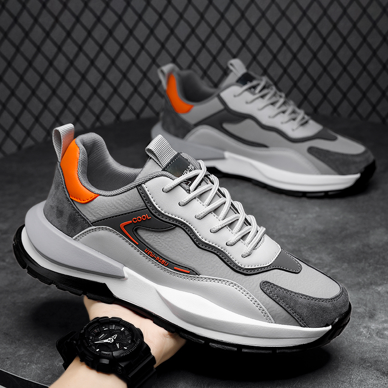 

Dress Shoes PU Men Comfortable Lace Up Casual Outdoor Walking Soft Platforms Non slip Fashion Footwear Male 221207, White